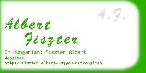 albert fiszter business card
